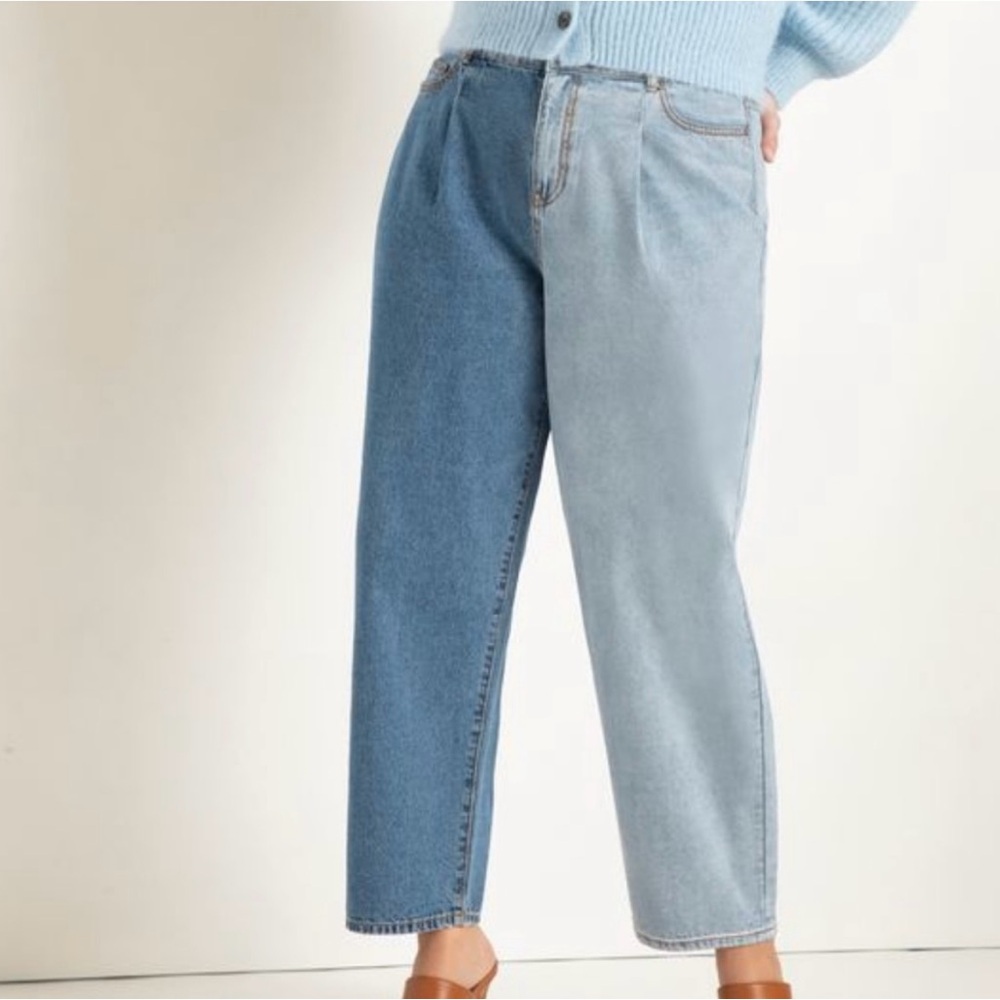 Two-Tone Denim Jeans